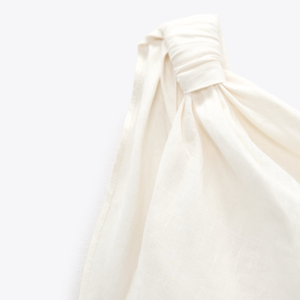 Zara Cream One-Shoulder Top - Picture 5 of 10